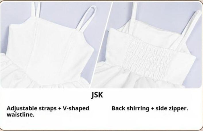 With PUJI - White Choco - Winter Kawaii Lolita JSK Dress Set, Fluffy Accents 44246:801106