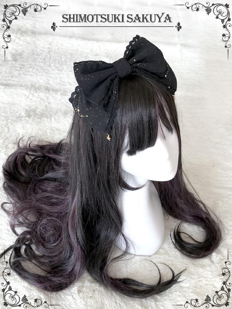 Whisper of Stars - Vintage Lolita Black OP Dress, Constellation-Themed (L M S) 4556:818982