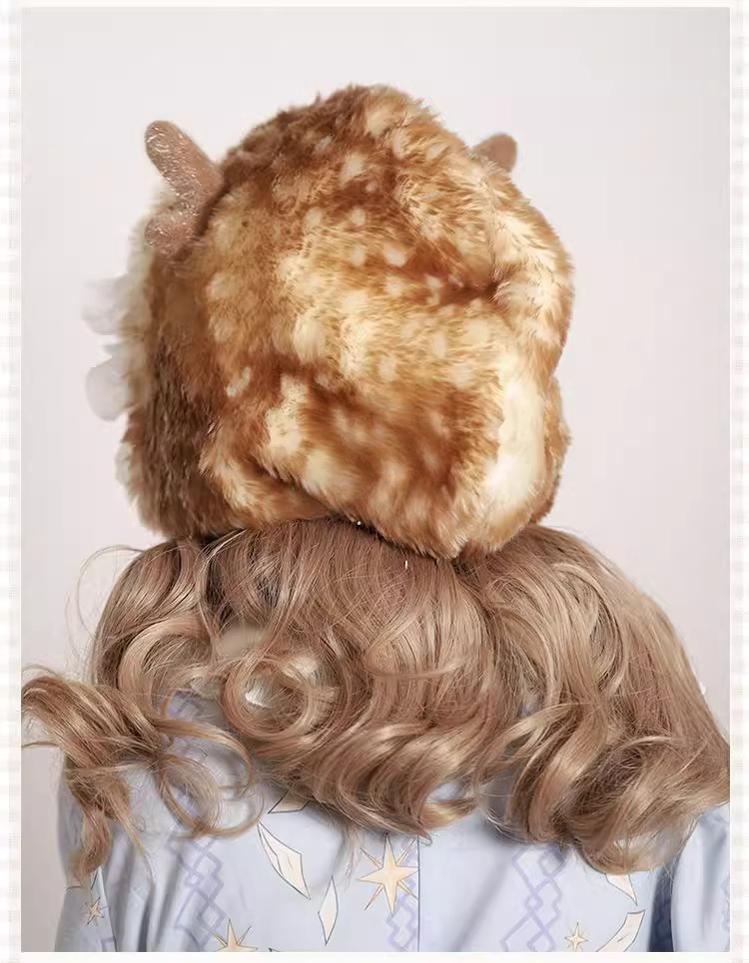 The Accessories' Story - Plush Kawaii Lolita Winter Hat, Deer Ear