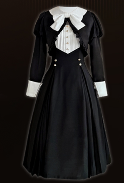 Letters from Unknown Star~Collection box~Spring Black Lolita OP S coat+dress 