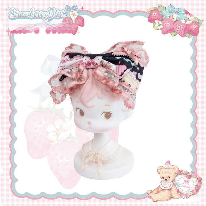 LittlePlum~Showa Strawberry Diary~Sweet Lolita Dress Outfit Printed Showa Era JSK Set (L M S XL) 41644:710354