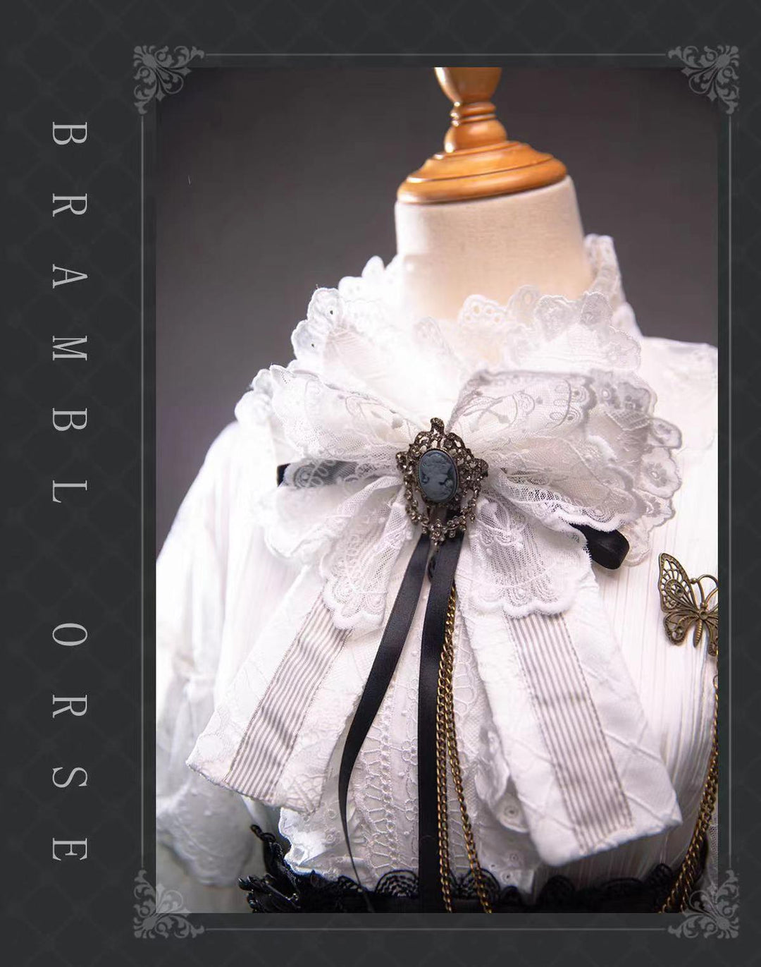 (BFM)Bramble Rose~Rose Deacon~Elegant Lolita Dress Black and White OP