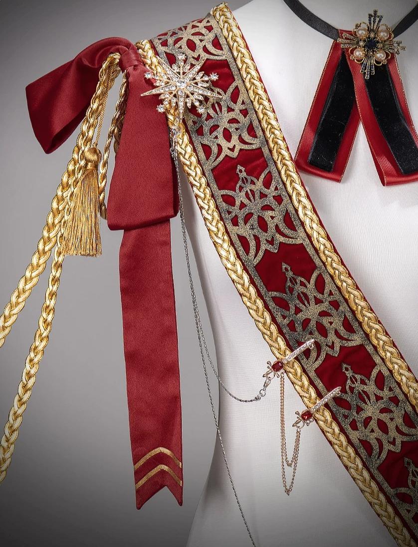 Canticle of Rites - Military Ouji Lolita Jacket & Shorts Set, Detachable Train 46053:873821