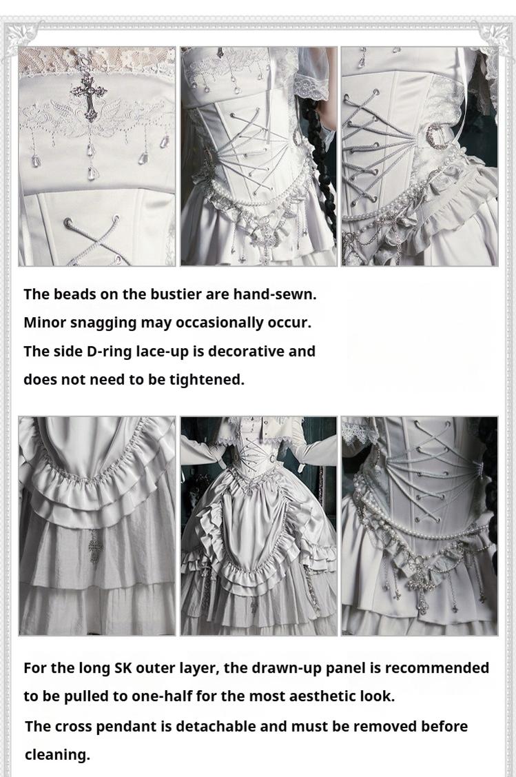 With PUJI - Letter and Poetry · Humanoid Robot - Silver Gothic Lolita Mermaid Skirt Set 43861:787604