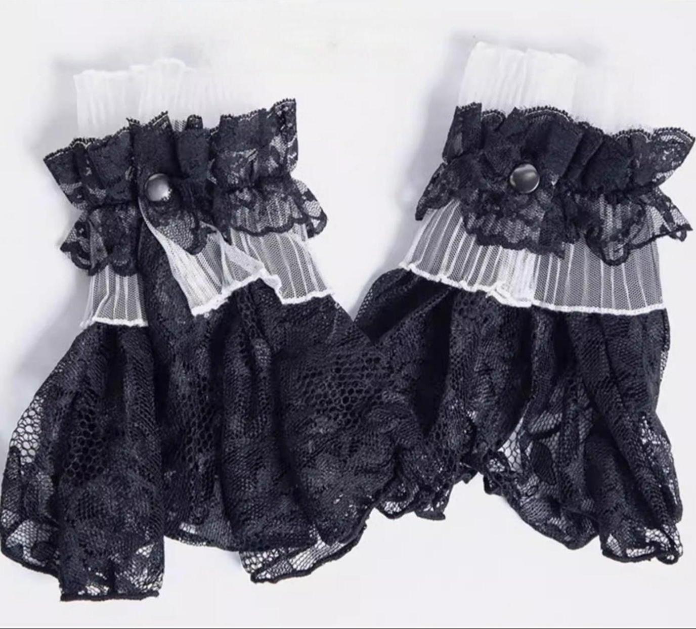 Gothic Lolita Lace Cuffs, Crown Decoration 44651:818100