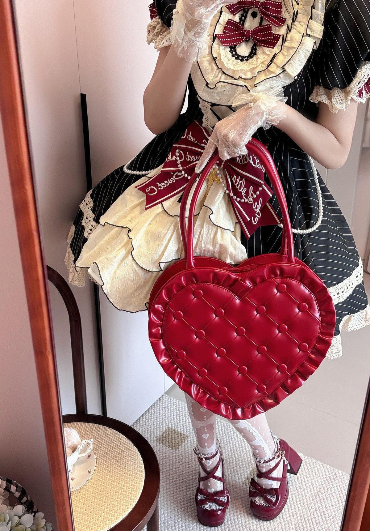 Heart Pillow - Sweet Lolita Heart-shaped Handbag or Shoulder Bag