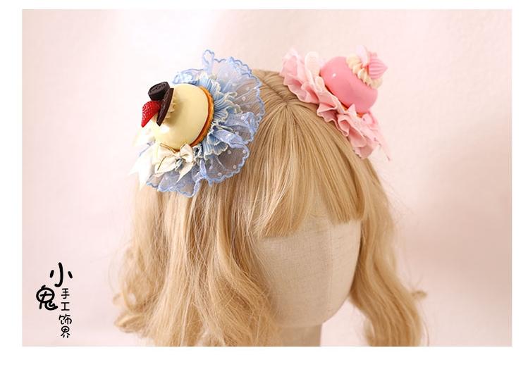 Xiaogui - Sweet Cake - Kawaii Lolita Hairpin Cake Flower Pill Headdress