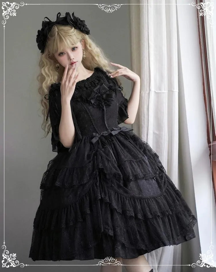 Iris Love - Gothic Princess Lolita JSK Dress & Elegant Chiffon Top