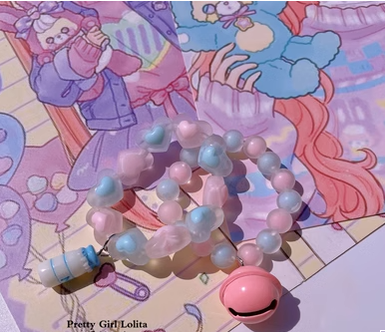 Pretty Girl Lolita~Sweet Lolita Pink-blue Accessories two bracelets 14076:194722