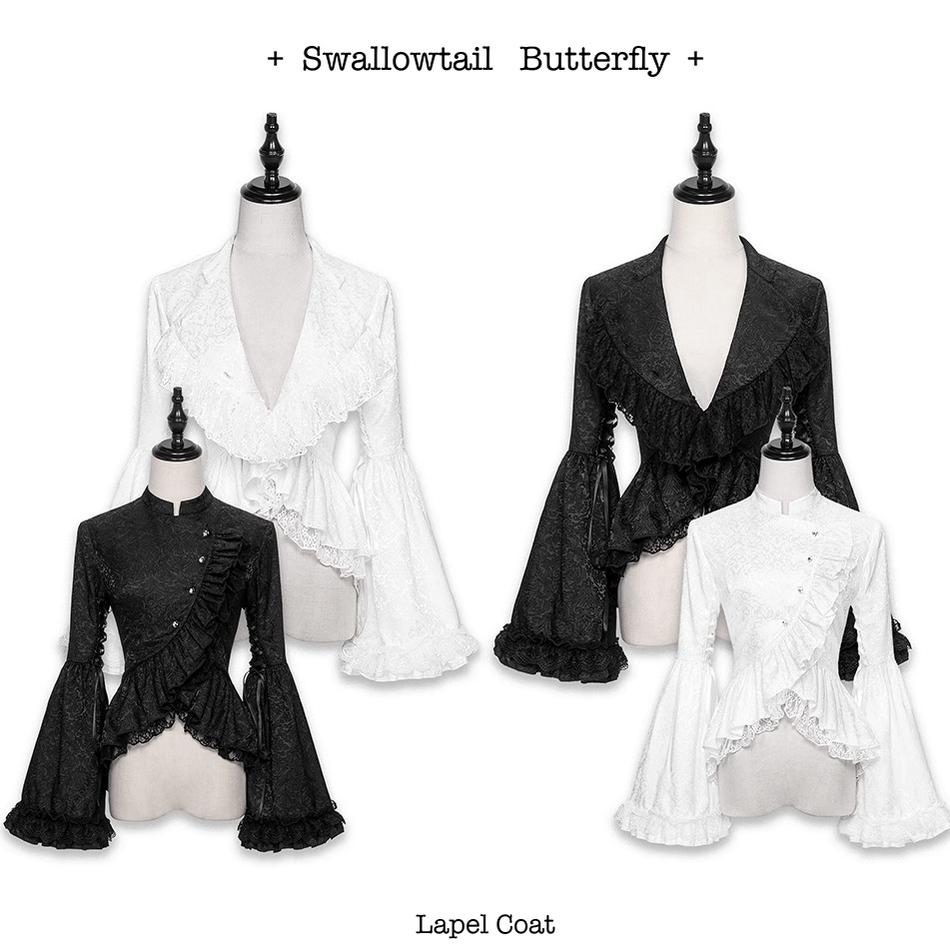 MORY HITOMI~Swallowtail Butterfly~Gothic Lolita Coat Lapel or Stand Collar Swallowtail Jacket   