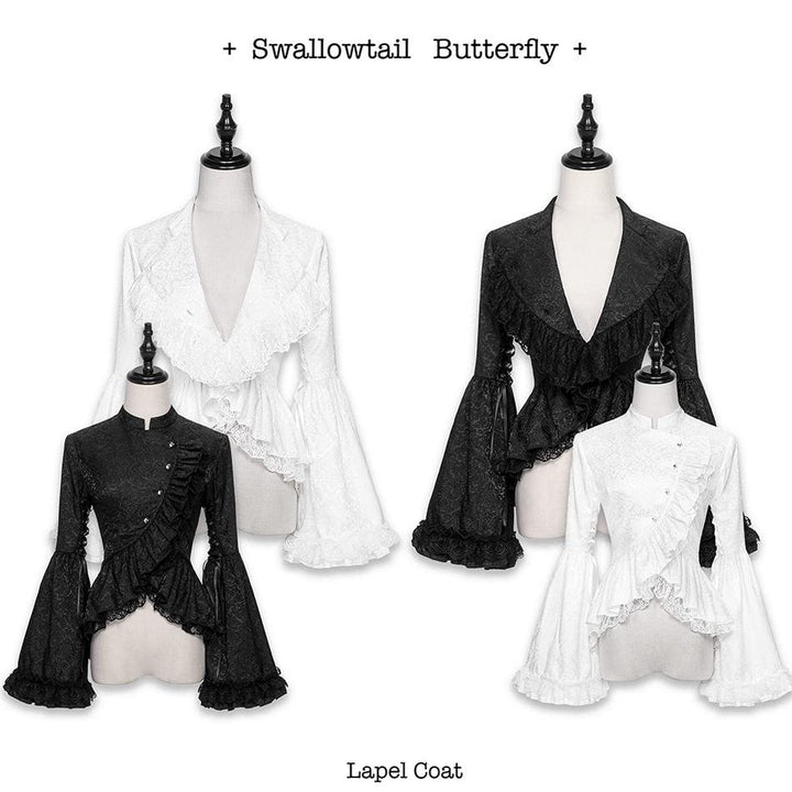 MORY HITOMI~Swallowtail Butterfly~Gothic Lolita Coat Lapel or Stand Collar Swallowtail Jacket   