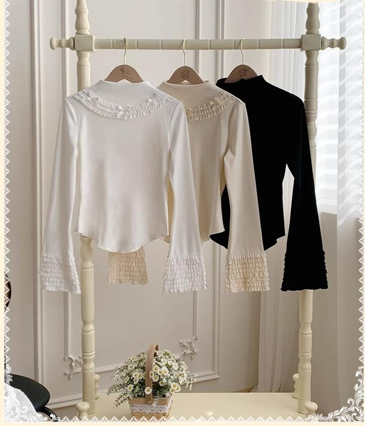 With PUJI - Snowfall - Winter Lolita Sweater Long Sleeve Knitted Innerwear 40528:676814