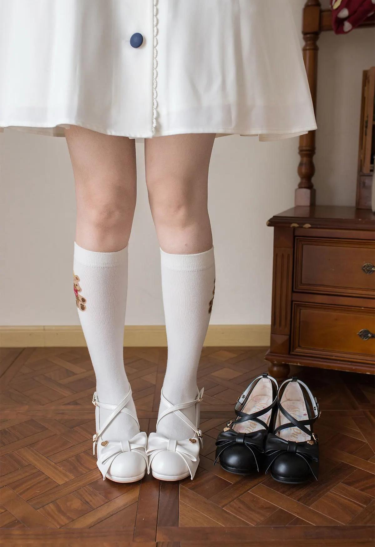 Miss Fondant - Sweet Lolita Cross Strap Shoes, Low & Mid Heels 45678:858896