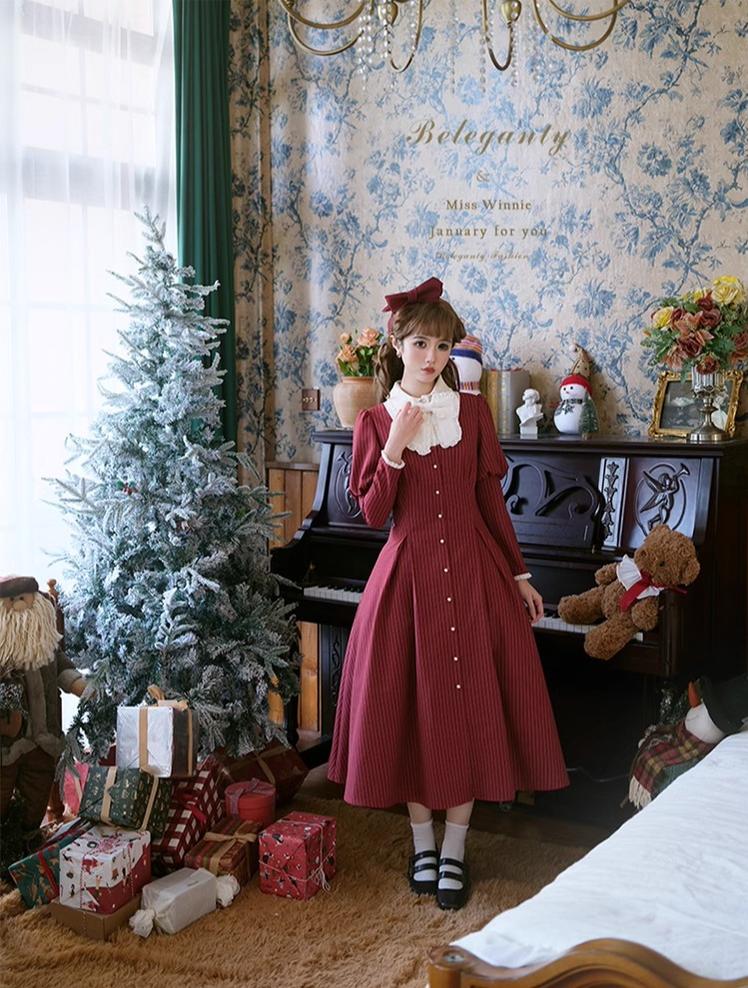 Beleganty Fashion~Miss Winnie~Retro Lolita Cape Long Sleeve Dress   
