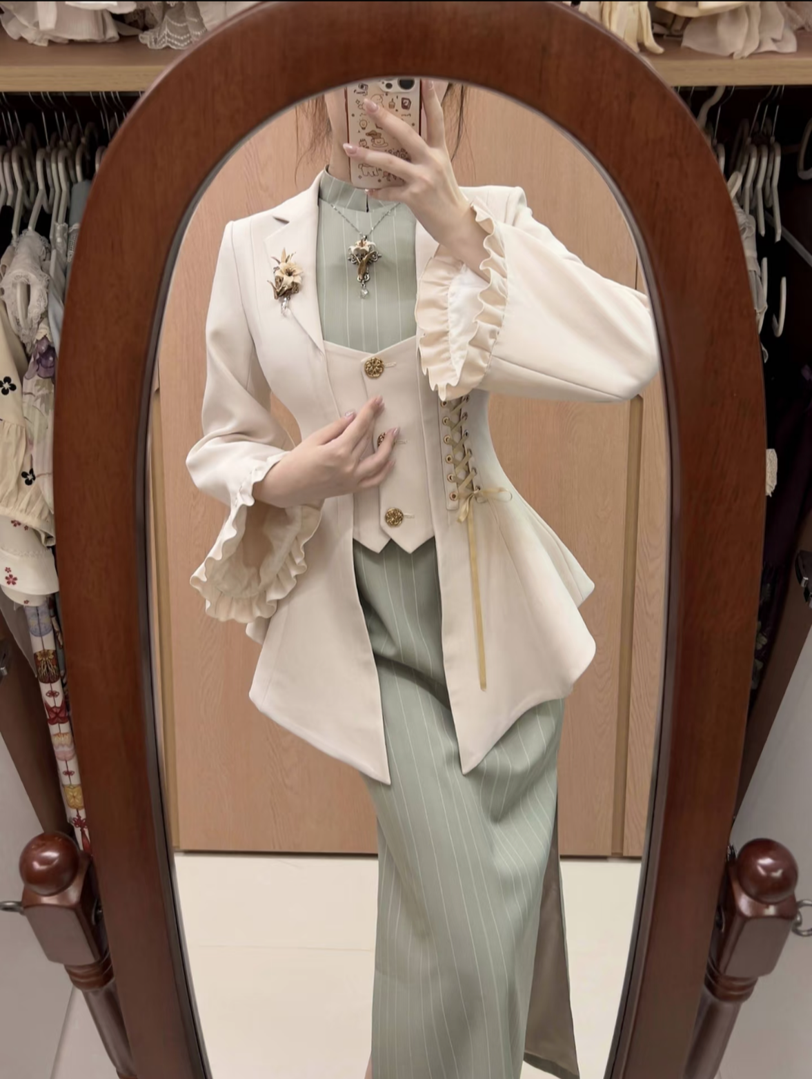 Pemberley Manor - Classic Lolita Slim Fit Coat, Notched Lapel Collar 45971:869970