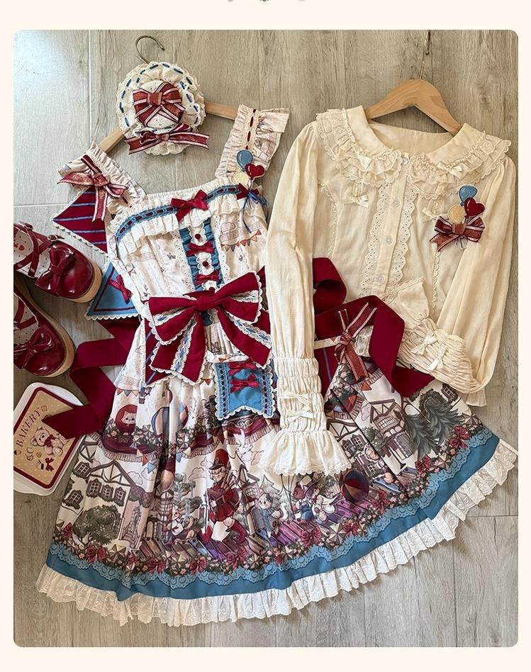 Urtto - Flower Street Parade - Kawaii Lolita JSK Dress, Circus Print