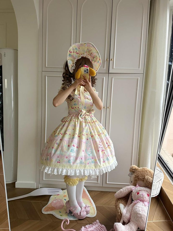 Lamp Flower Lolita~Summer Dream Ice Cream~Sweet Lolita OP Dress