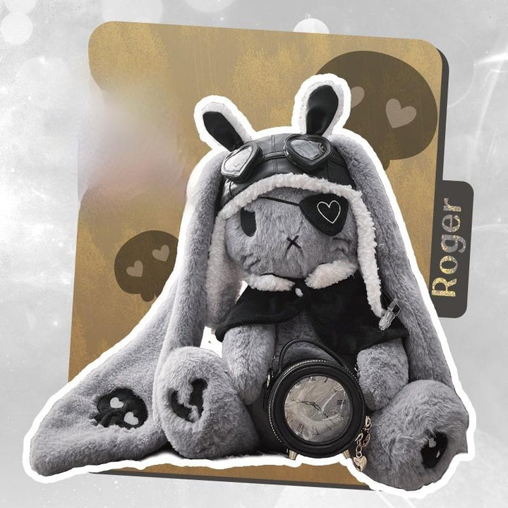 RosyDream~Kawaii Lolita Bunny Doll Bag Plush Doll with a Skeleton Gray Bunny Roger Bunny Doll Only