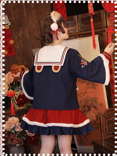 Hard Candy~Tiger~Plus Size Lolita Han Lolita Winter Dress Set   