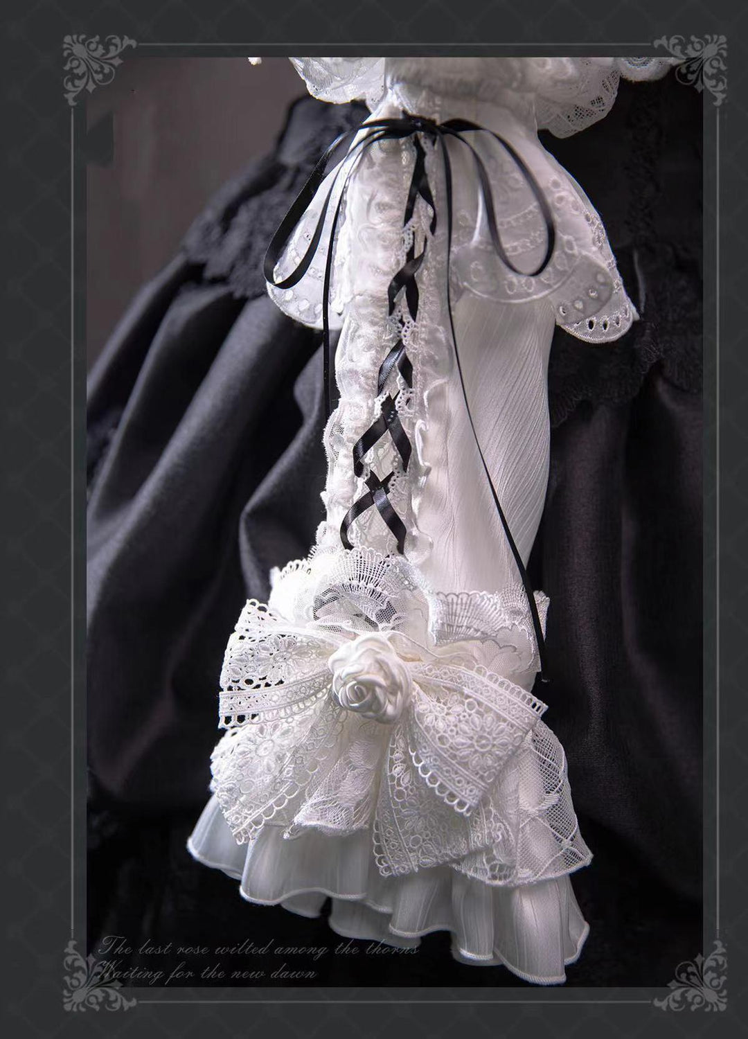 (BFM)Bramble Rose~Rose Deacon~Elegant Lolita Dress Black and White OP