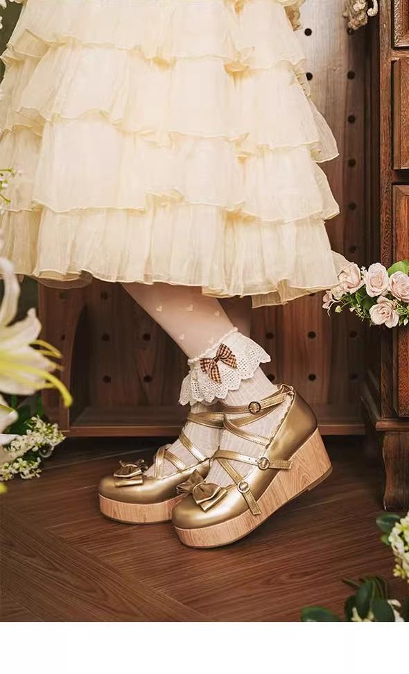 MODO - Old School Tata - Kawaii Lolita Hight Platform Shoes with Round Toe 42310:736253