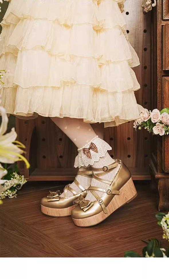 MODO~Old School Tata~Kawaii Lolita Hight Platform Shoes with Round Toe