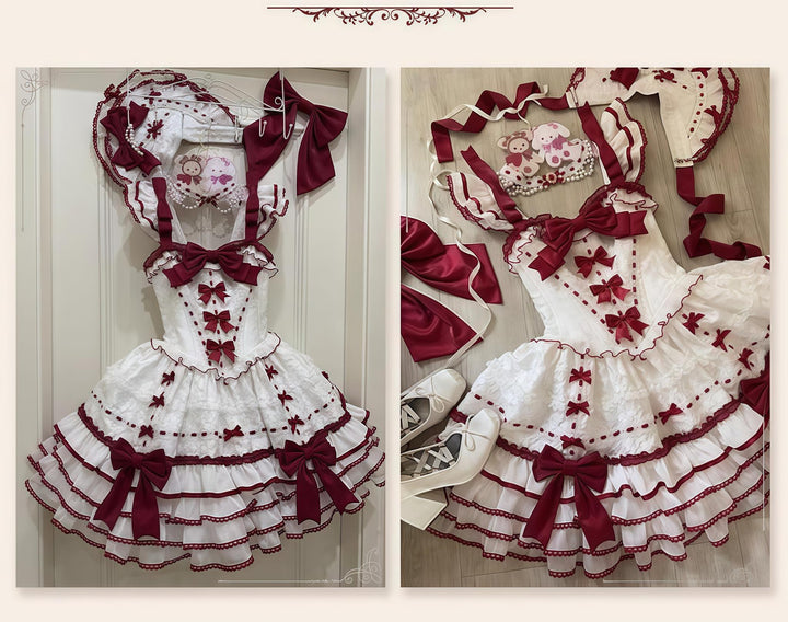 Sakurahime - Velour Love - Princess Sweet Lolita JSK Dress, Tiered Ruffles