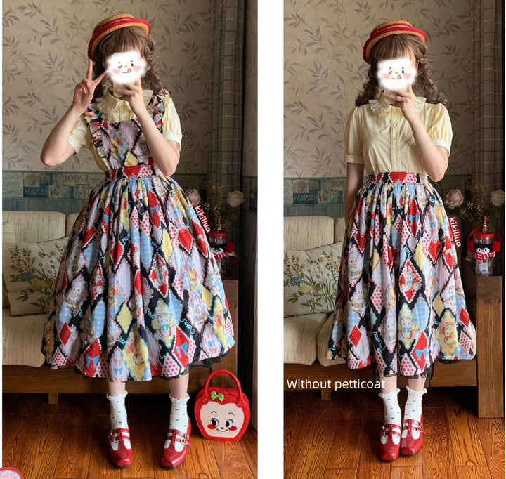 Southern Cross~Showa Kaleidoscope~Sweet Lolita OP SK and JSK with Rabbit Print 42127:727906