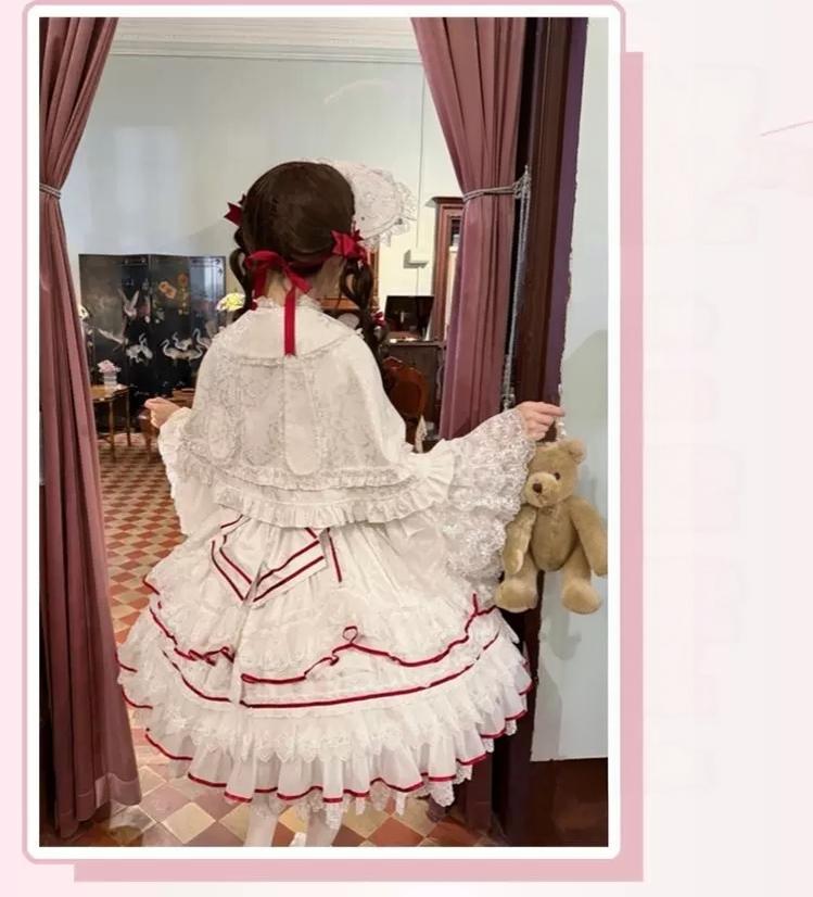Star Porcelain Doll - Sweet Lolita JSK Dress Set, Tiered Ruffle Hem 46093:874793