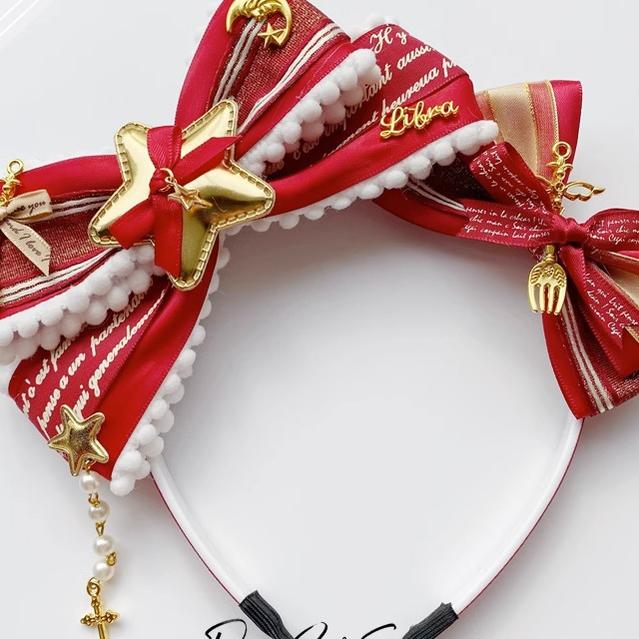 Pretty Girl Lolita~Christmas Burgundy Headdess New Year Accessorries a bow KC  