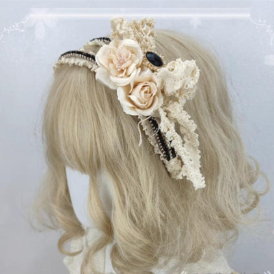 Cocoa Jam~Elegant Lolita KC with Gemstone and Flowers black  