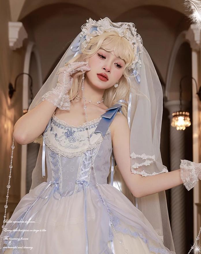 Mademoiselle Pearl~Silk Ballet~Wedding Lolita Veil Accessories Set   