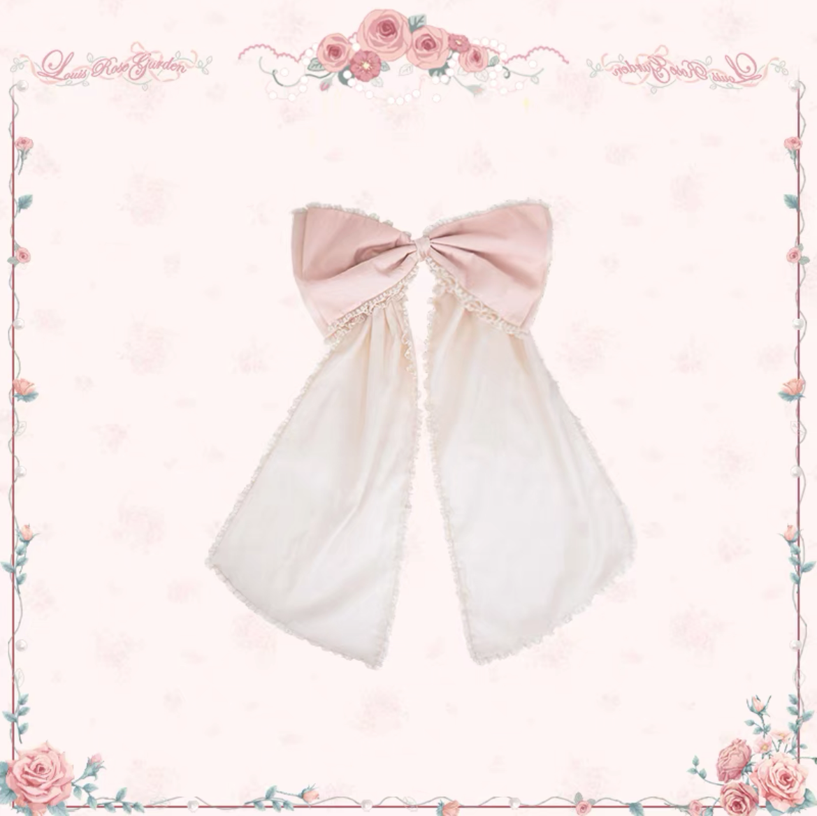 Flower and Pearl Box~Rose Garden~Elegant Lolita Dress Bridal Floral Dress XS Trailing 