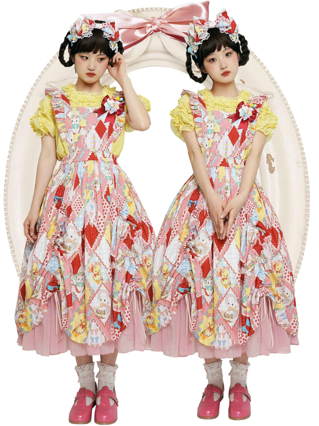 Southern Cross~Showa Kaleidoscope~Sweet Lolita OP SK and JSK with Rabbit Print