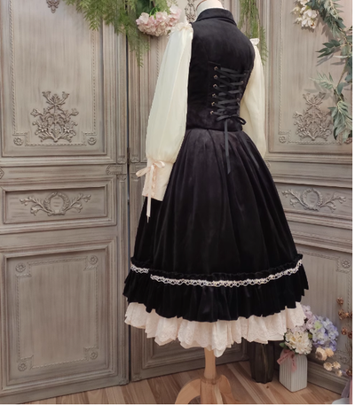Miss Point~Rose~Elegant Lolita Skirt High Waist Fishbone SK   