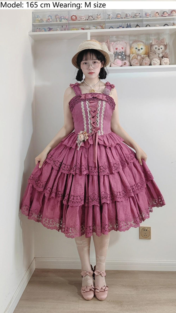 Miss Point~Forest Waltz~Classic Lolita Tiered Skirt Multi-layer Embroidered SK   