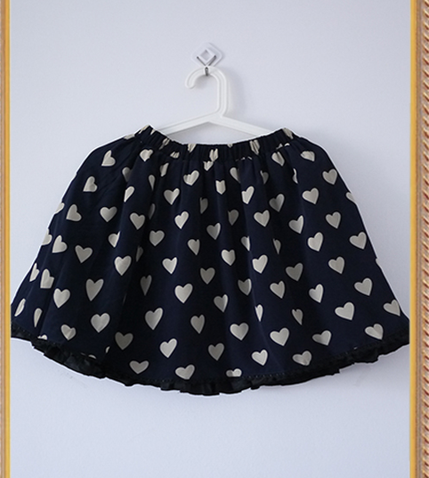 Chess Story~The Queen of Hearts~Heart-shaped Pattern Lolita Skirt L dark blue 