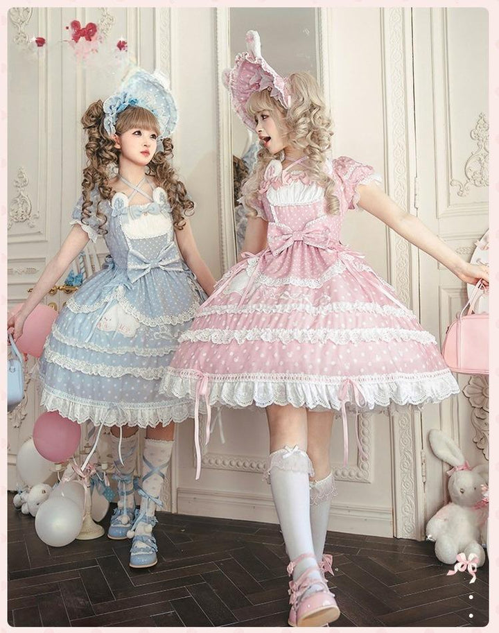 Mademoiselle Pearl~Bow Rabbit~IP Collab Sweet Lolita OP in Multiple Styles