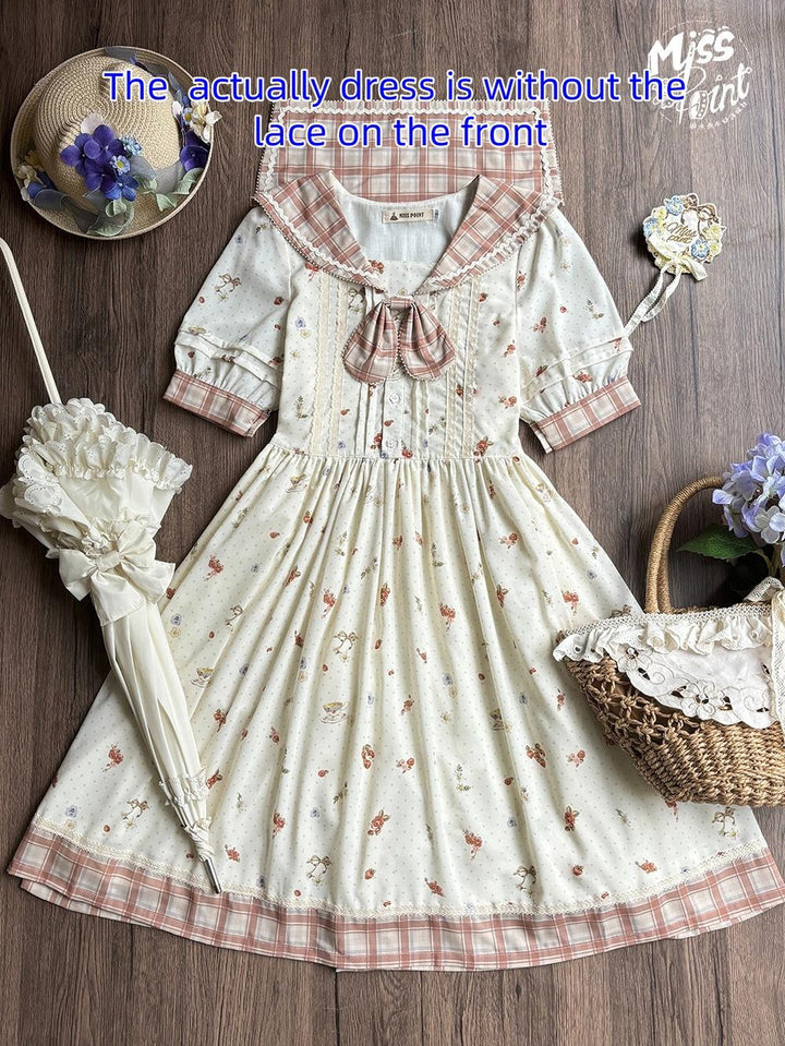 Miss Point~Sweet Lolita OP Cute Lolita Dress With Sailor Collar   