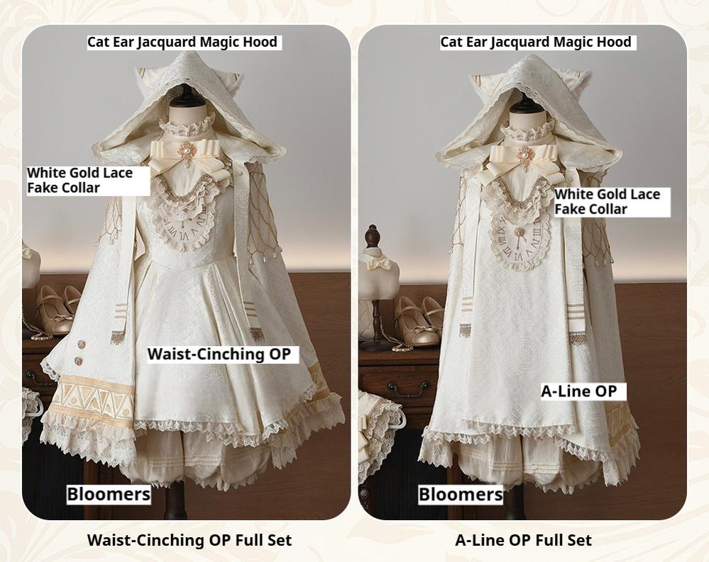 LizBird~Reincarnation of Time~Elegant Lolita OP Set with Waist-Cinching and A-Line Styles