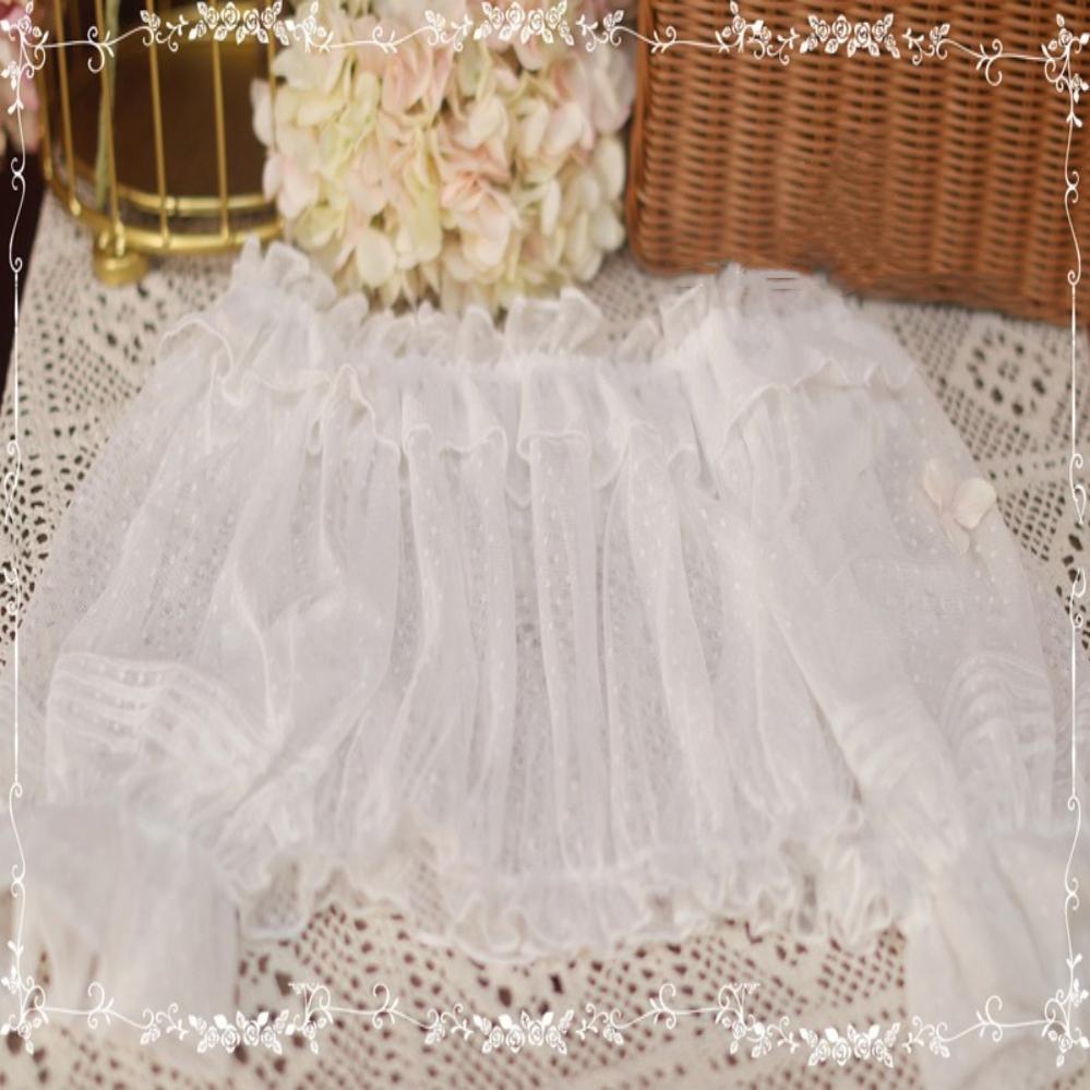 Tiny Garden - Sweet Dots Retro Lolita Summer Blouse One Size white