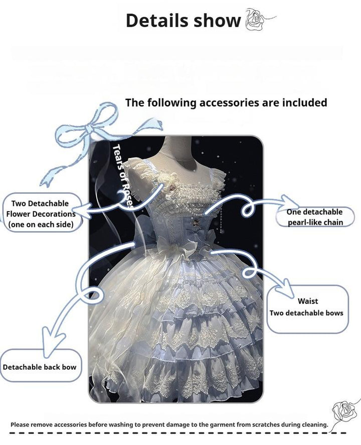 ZhiJinYuan~Tears of the Rose~Sweet Lolita JSK Mini Lolita Ballet Short Dress