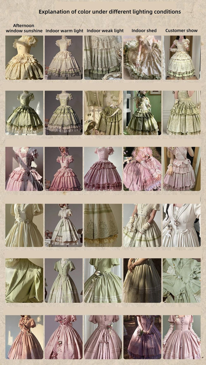 ZJstory~14-line Poem Set~Classic Lolita Separate Dress Set Tiered Ruffles Skirt 40728:674414