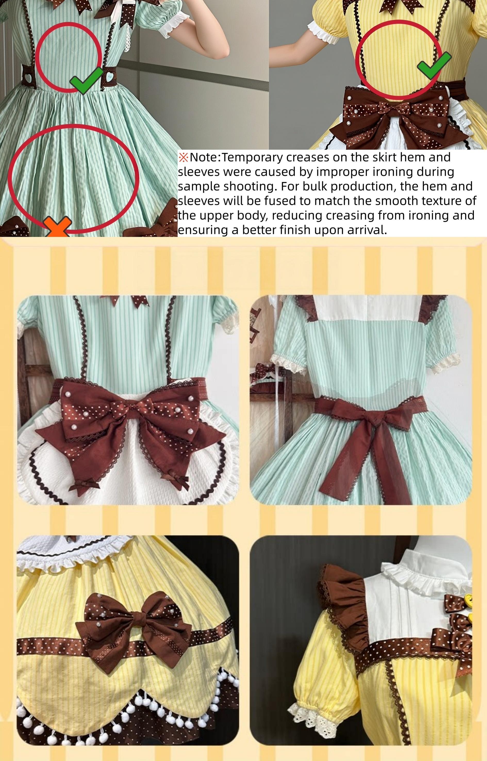 Biscuit Tata - Doll-like Sweet Lolita Dress, Detachable Chocolate Bows 45852:865228