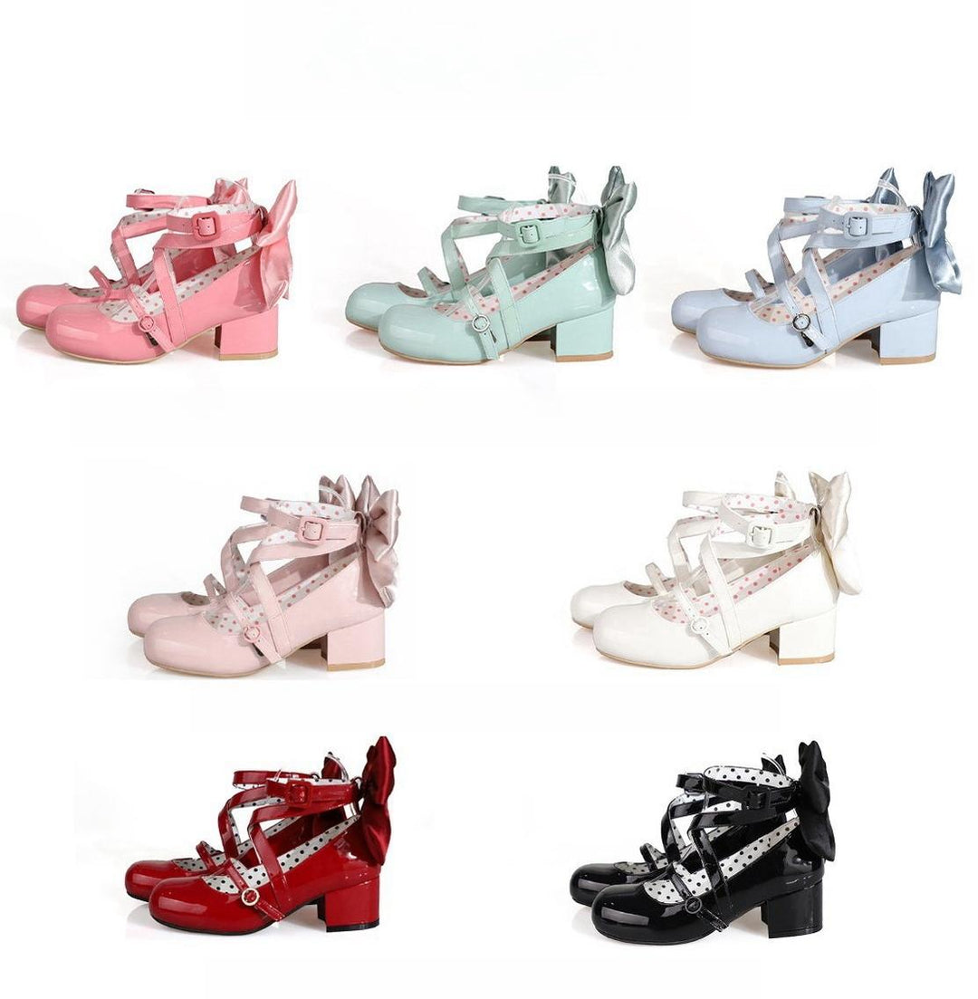 MODO~Follow in the Moonlight~Sweet Lolita Round Toe Shoes with Large Bow