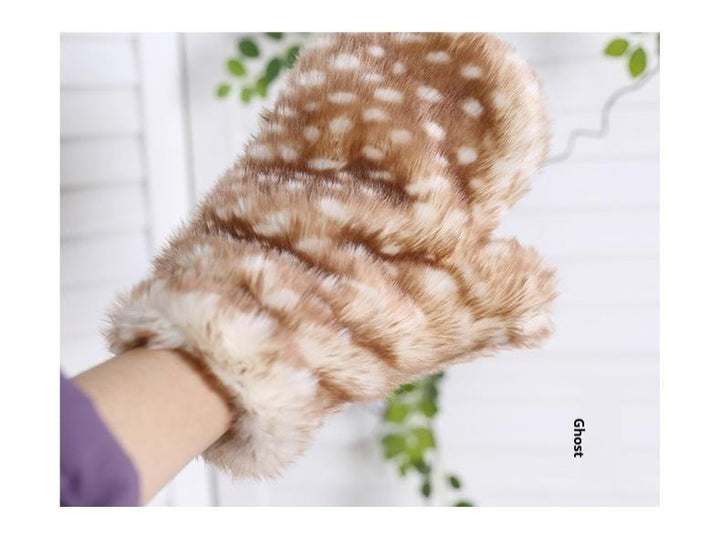 Xiaogui~Deer Spot~Christmas Kawaii Lolita Gloves Japanese Plush Winter Gloves   