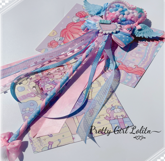 Pretty Girl Lolita~Sweet Lolita Pink-blue Accessories a fairy wand 45cm  