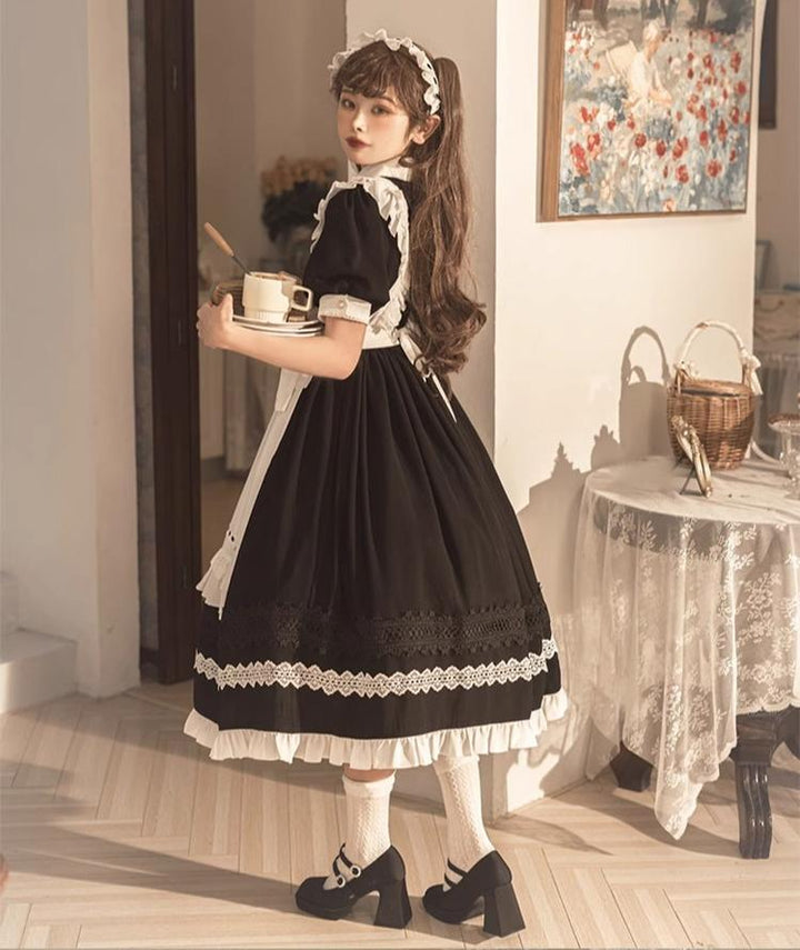 Sweet Date~Halloween Gothic Lolita OP Maid Lolita Dress Elegant Lolita OP   