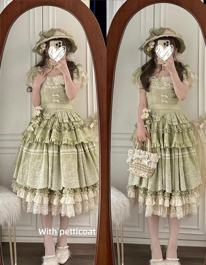 ZJstory~14-line Poem Set~Classic Lolita Separate Dress Set Tiered Ruffles Skirt 40728:674770