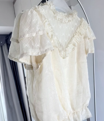 Sakurada Fawn~Elegant Plus Size Lolita Short Sleeve Shirt   